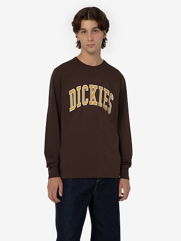 DICKIES - Sweatshirt 'AITKIN' em castanho: frente