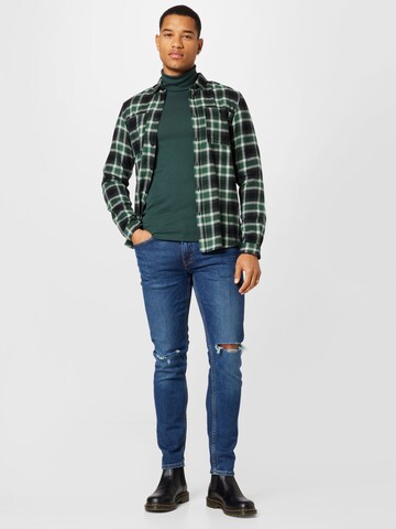 TOM TAILOR DENIM Slim fit Button Up Shirt in Green