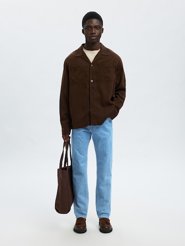 Coupe slim Jean 'SLH175 BEN KORI' SELECTED en bleu
