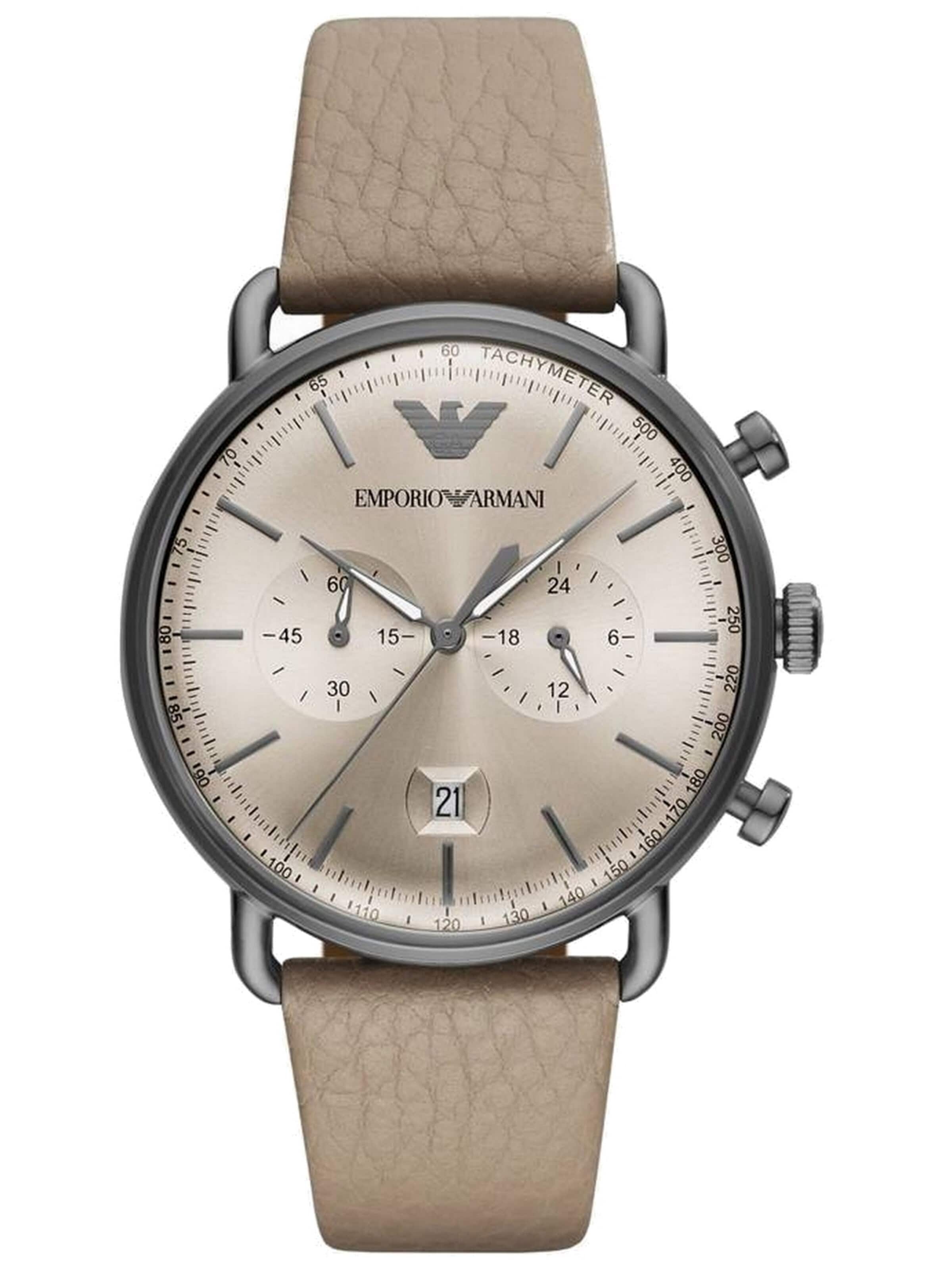 Orologio analogico di Emporio Armani in grigio: frontale