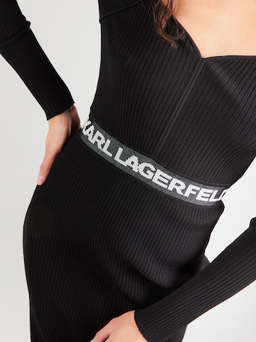 Karl Lagerfeld Pletena obleka | črna barva