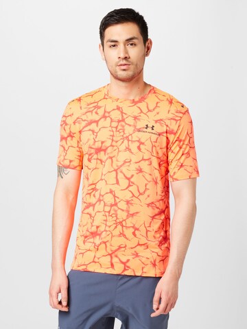 UNDER ARMOUR Performance shirt 'Rush Energy' in Orange: front