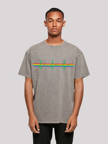 F4NT4STIC Shirt 'Pink Floyd Prism Heartbeat' in Grey: front