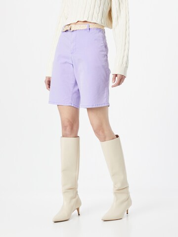 ESPRIT Normální Chino kalhoty – fialová: přední strana