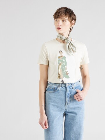 ONLY T-shirt 'ONLANNIKA' i beige: framsida