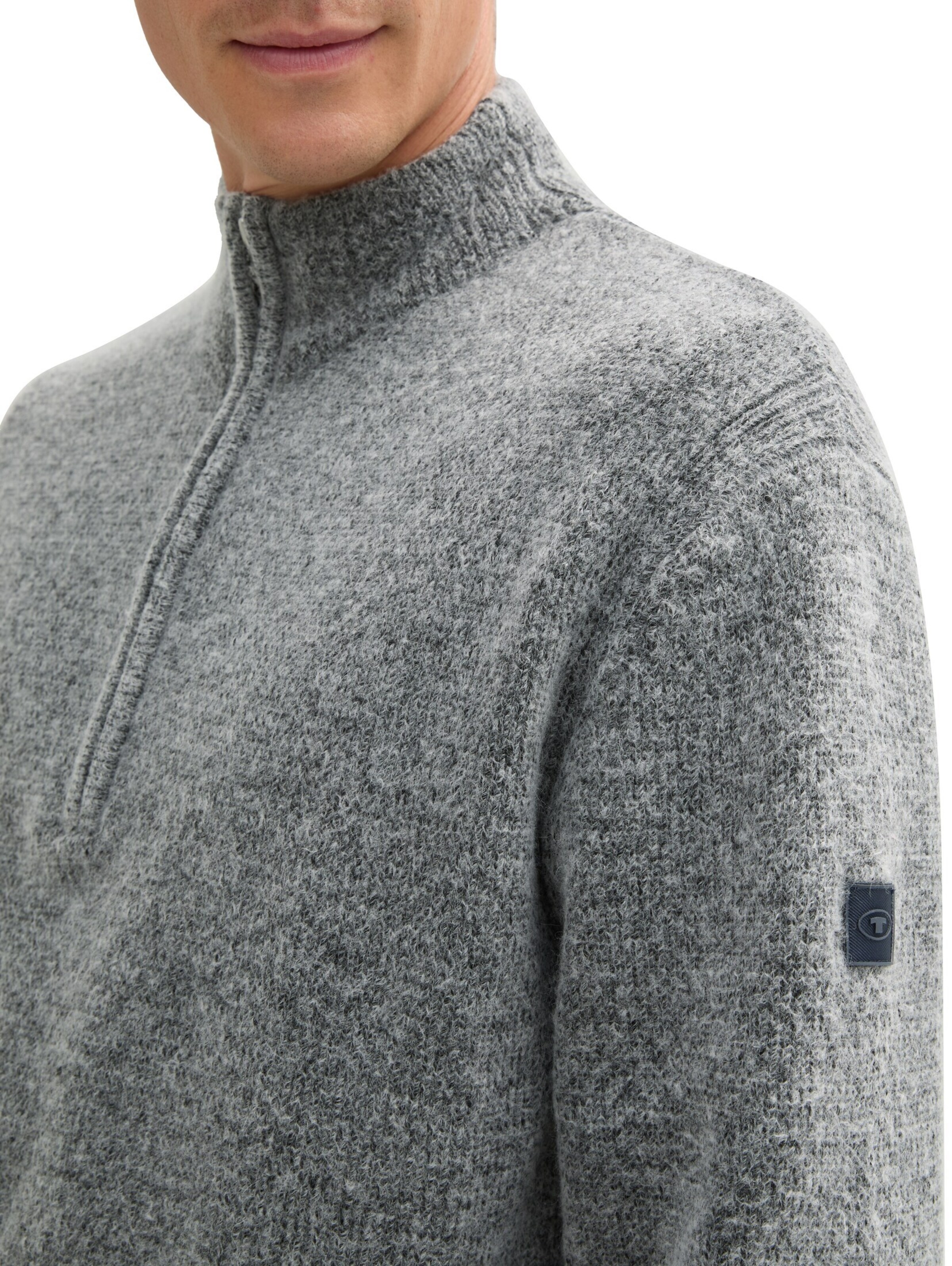 TOM TAILOR Strickpullover in Grau