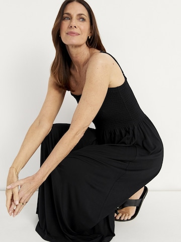 Cellbes of Sweden Jerseykleid mit Smokarbeit in Schwarz