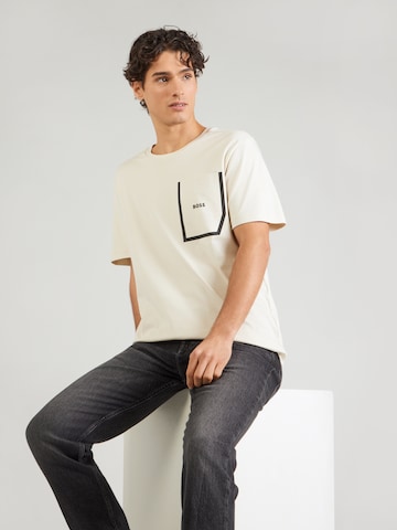 Tricou 'Thilix 4' de la BOSS Green pe alb: față