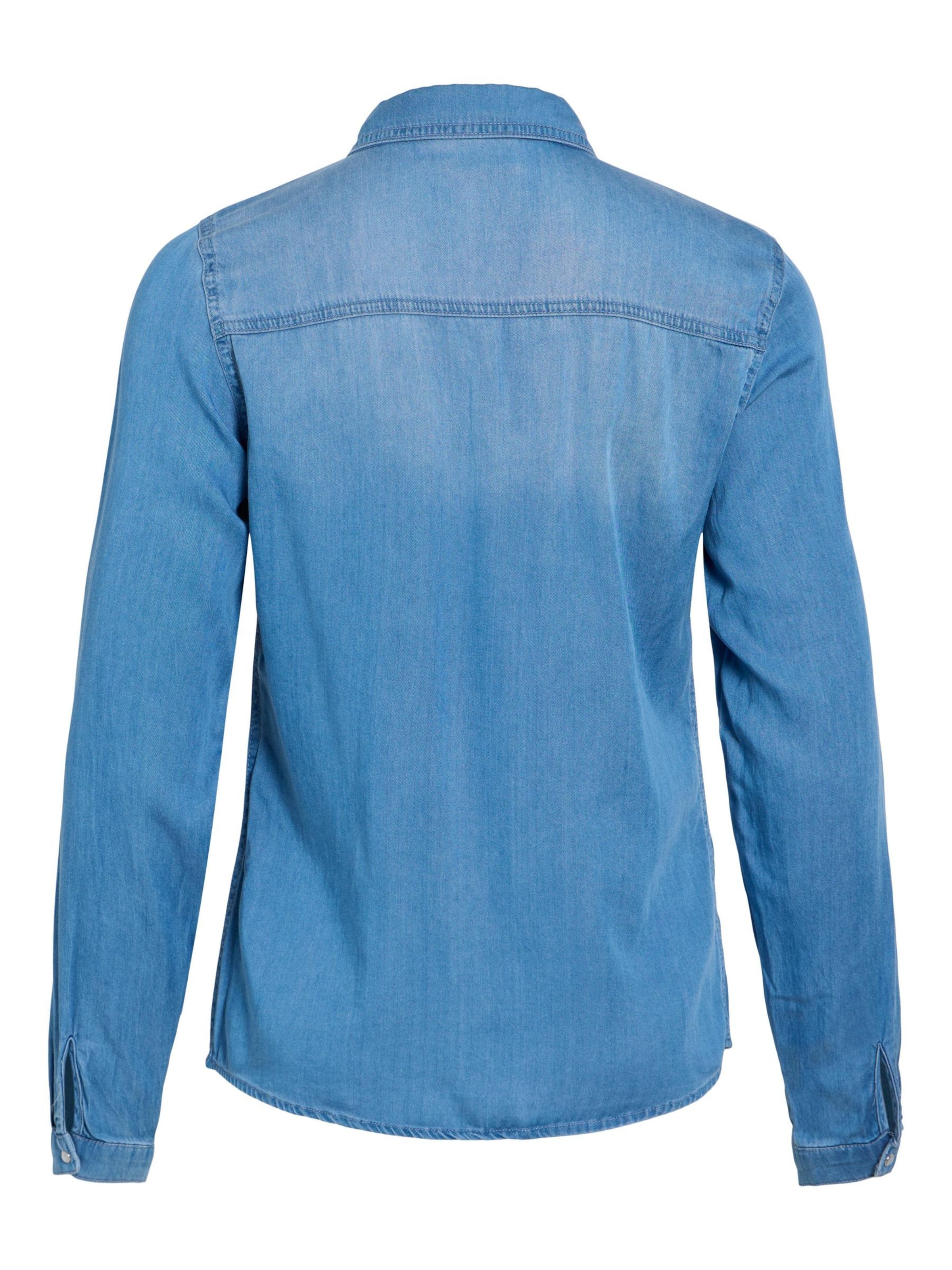 VILA Skinny Blouse 'VIBista' in Blue