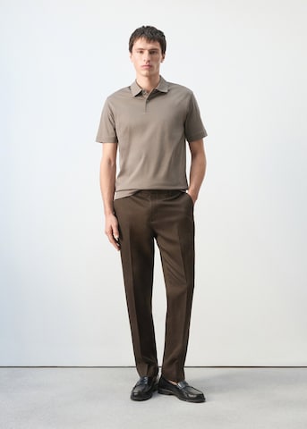 MANGO MAN Slim fit Pleated Pants 'Gonzalo' in Brown