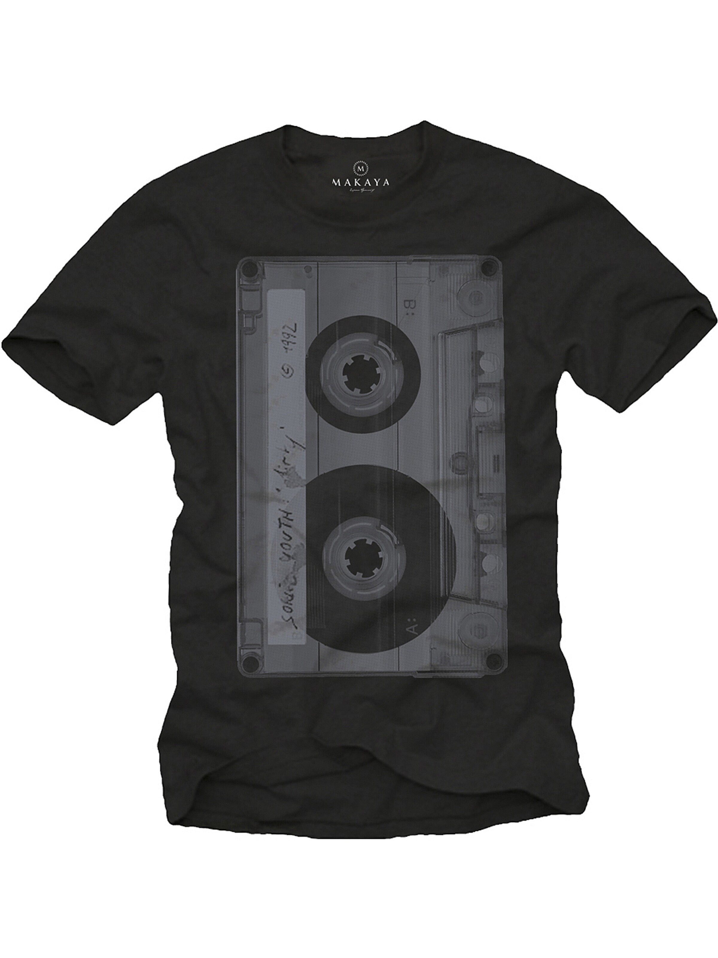 MAKAYA Shirt 'Tape' in Black: front
