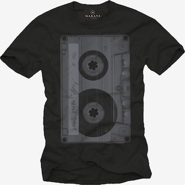 MAKAYA Shirt 'Tape' in Black: front