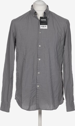 BOSS Green Button Up Shirt in L in Grey: front