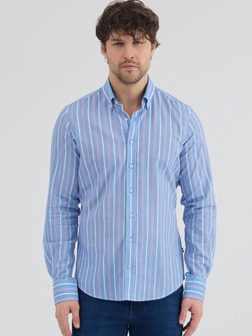 Slim fit Camicia business di 7Camicie in blu: frontale