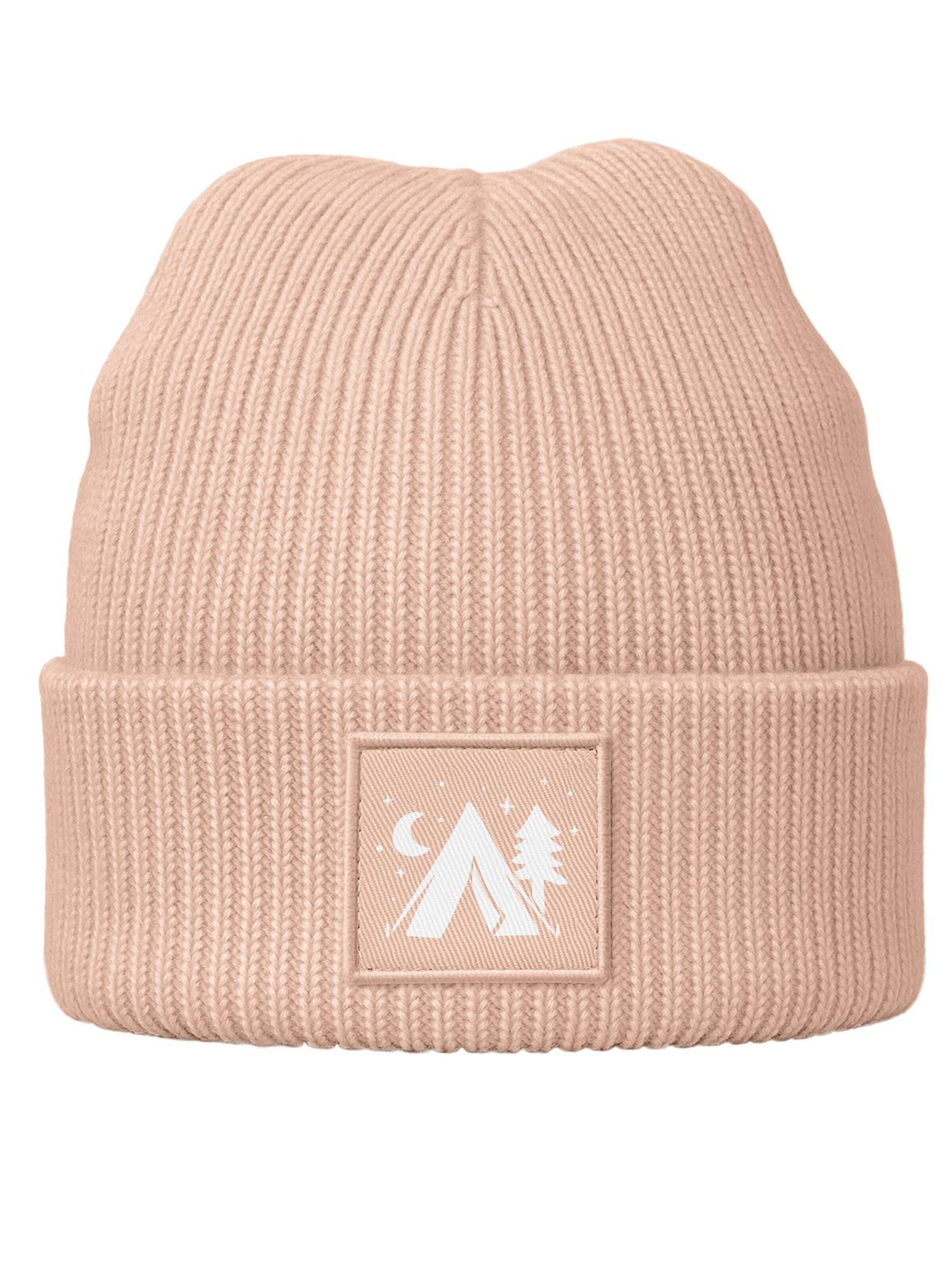 Neverless Beanie 'Camping' in Pink: front