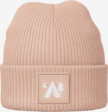 Neverless Beanie 'Camping' in Pink: front