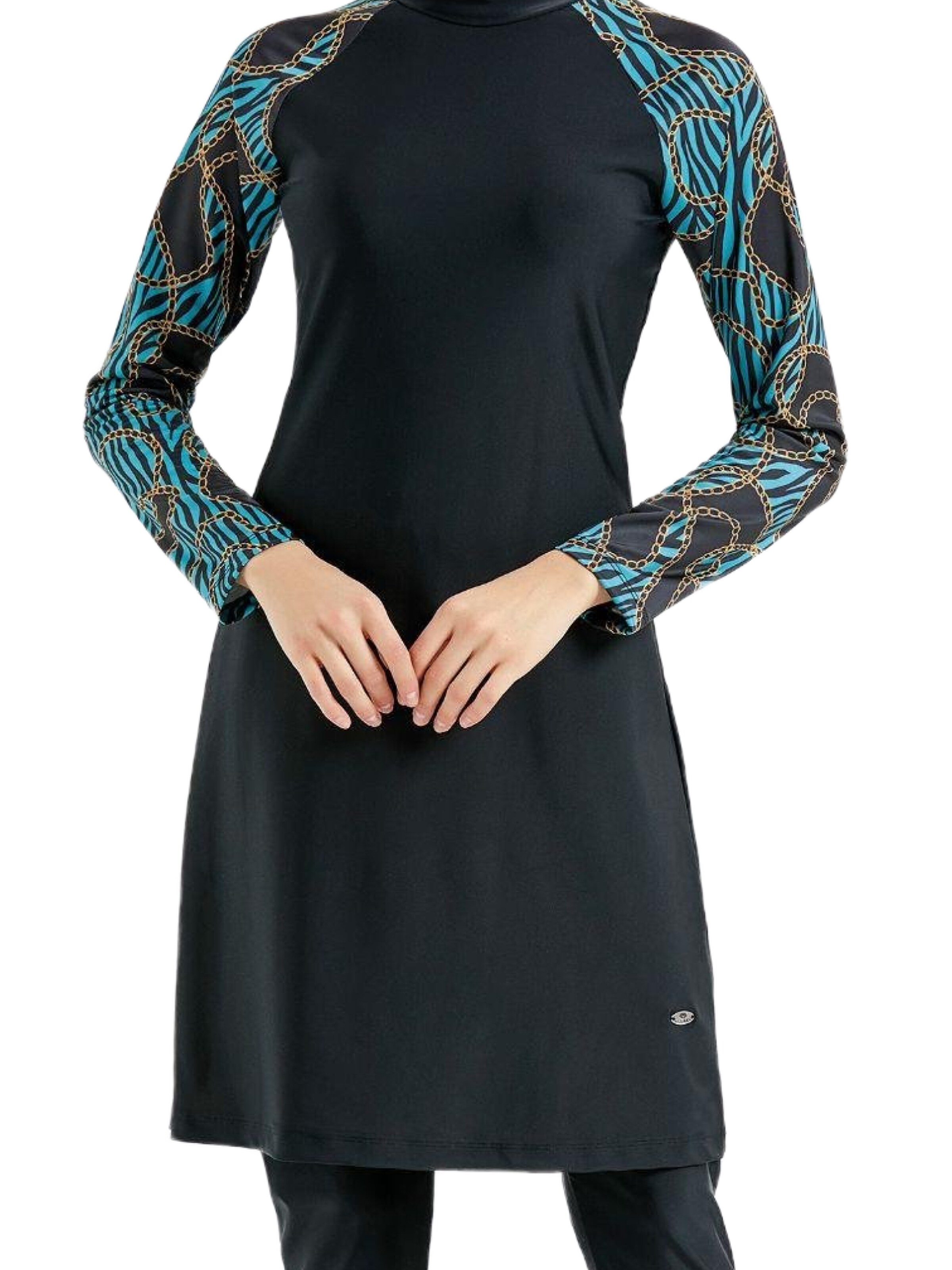 C&City Badpakjurk in Zwart: voorkant