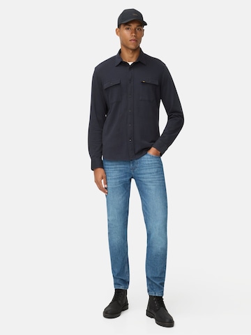 CAMEL ACTIVE Regular Fit Langarm Hemd aus reiner Baumwolle in Blau