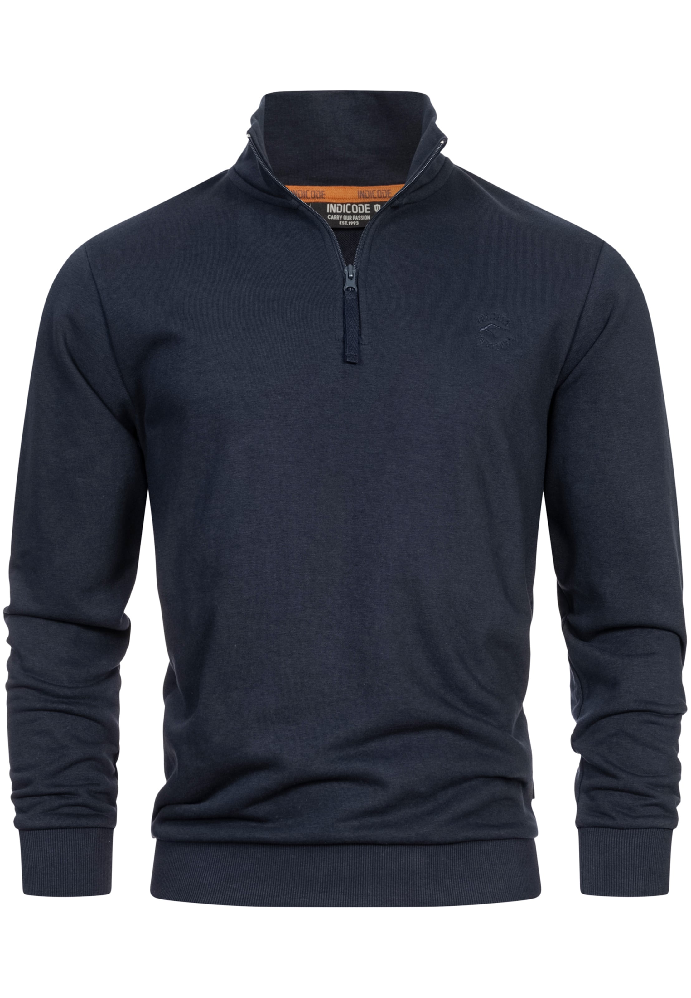 INDICODE JEANS Sweatshirt 'Brandt' in Blauw: voorkant