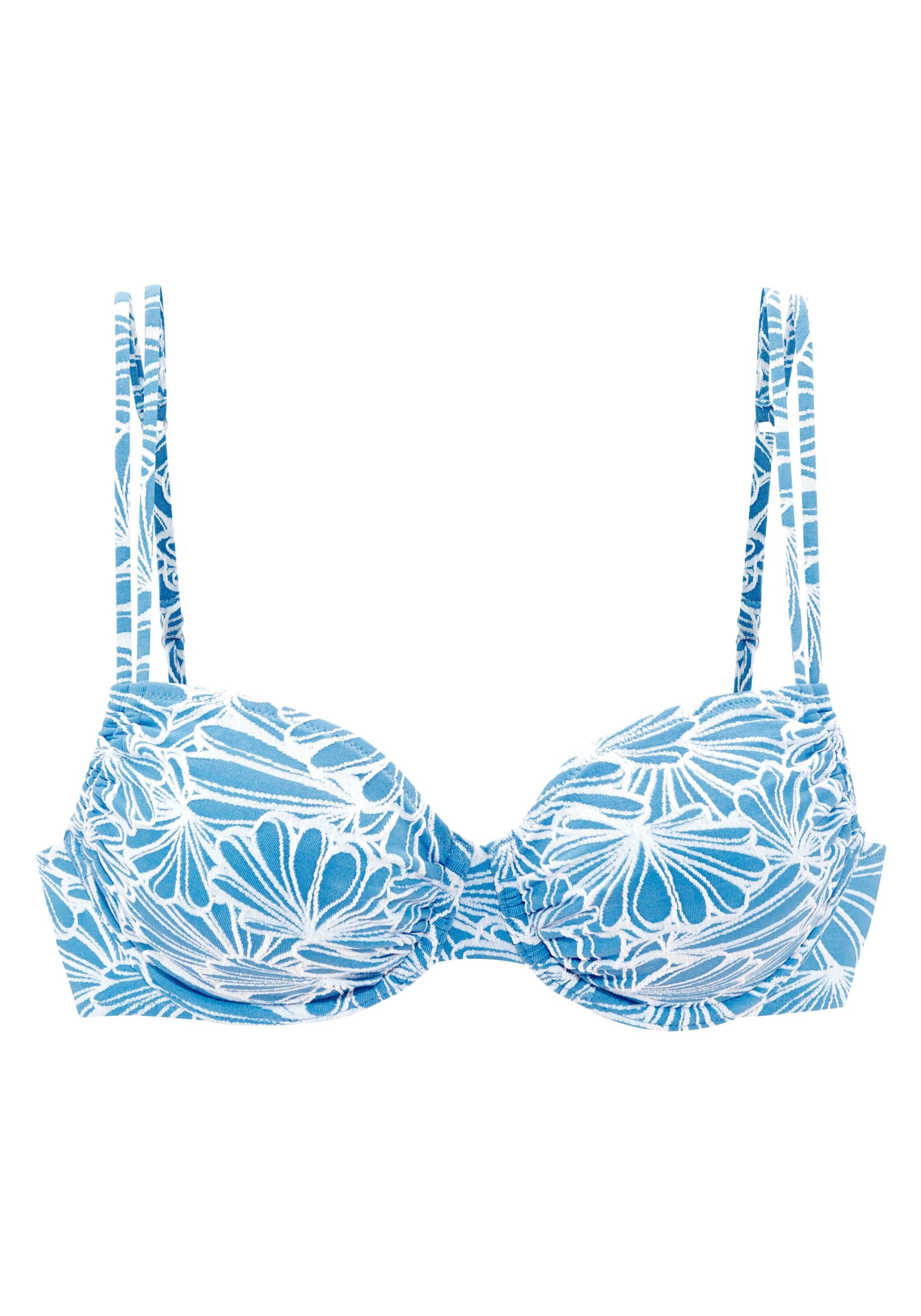 Sutien de tricou Sutien costum de baie de la VENICE BEACH pe albastru: față