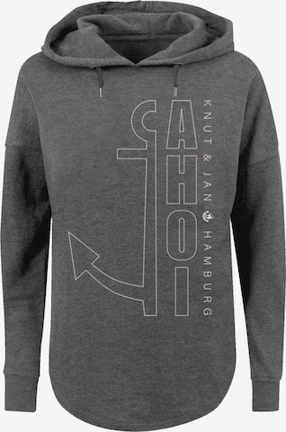 F4NT4STIC Sweater 'Ahoi Anker Outlines Knut & Jan Hamburg' in Grey: front