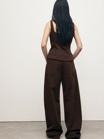 Wide Leg Jean 'CHARLOT' MANGO en marron