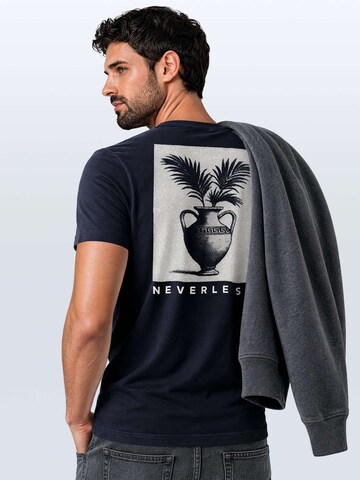 Neverless Shirt 'Greek Vase Palms' in Blue