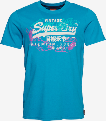 T-Shirt 'Narrative' Superdry en bleu : devant