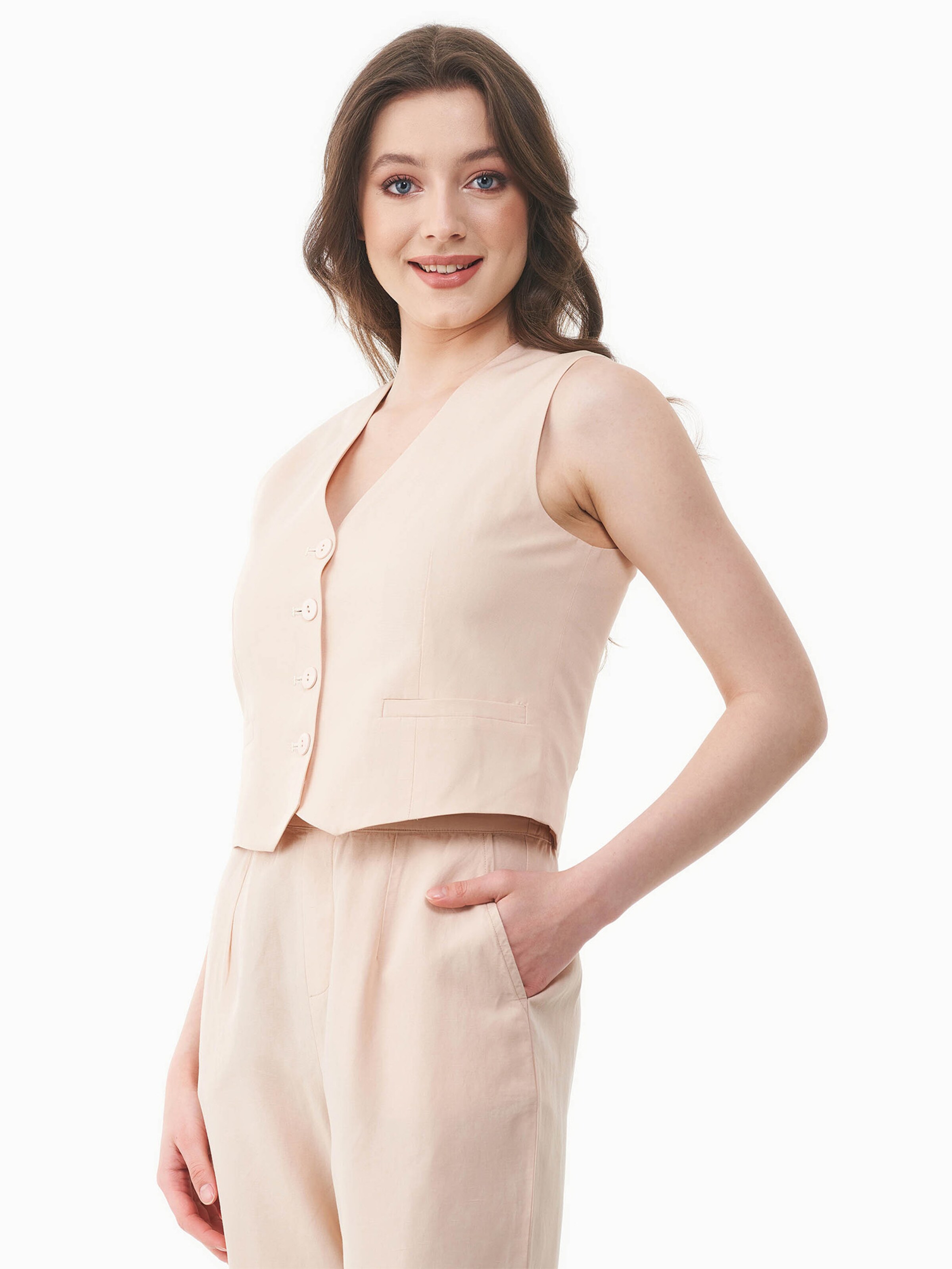 Organication Suit Vest in Beige