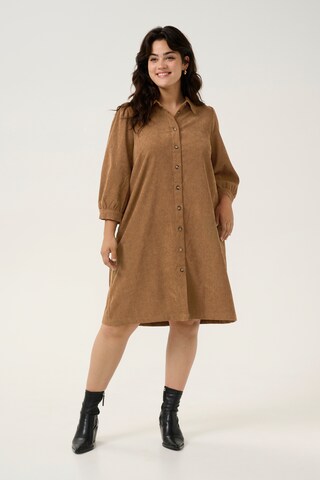 KAFFE CURVE Shirt dress 'Verana' in Brown