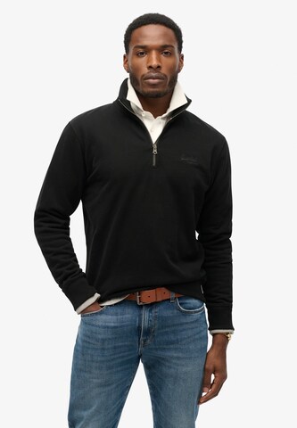 Sweat-shirt 'Essential' Superdry en noir : devant