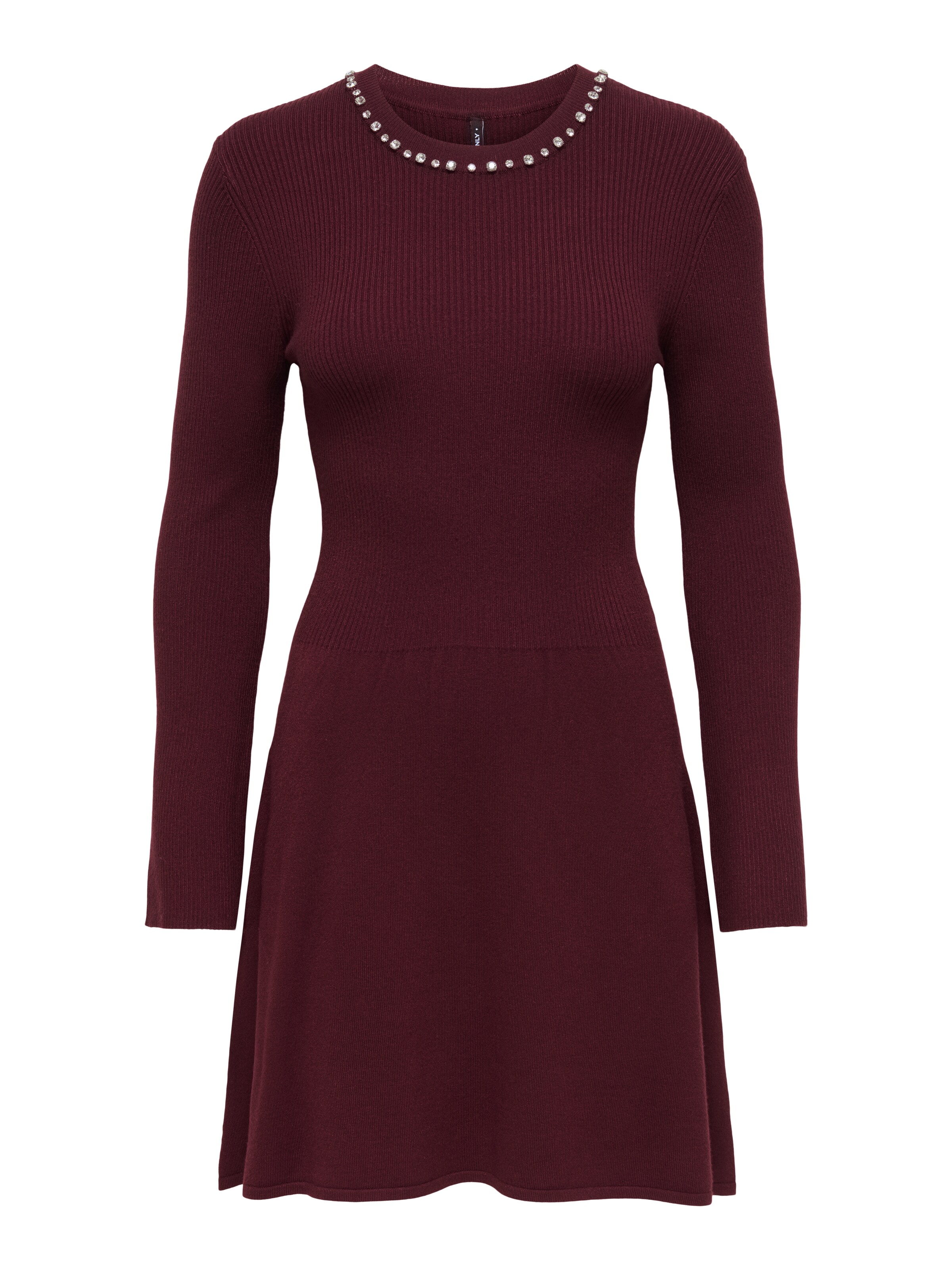 ONLY Knitted dress in XS in Wine red, Item view