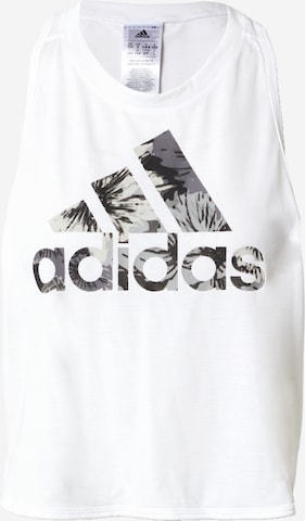 ADIDAS SPORTSWEAR Αθλητικό τοπ 'Aeroready Floral' σε λευκό: μπροστά