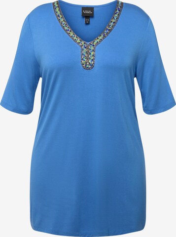 T-shirt Ulla Popken en bleu : devant