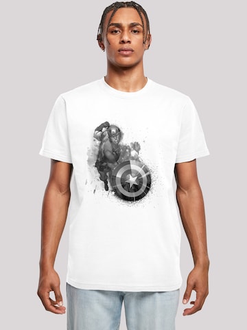 F4NT4STIC Shirt 'Marvel Avengers Captain America Monotone' in Weiß: Vorderseite