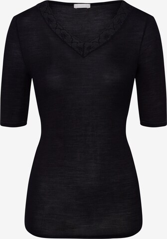 Hanro V-Shirt ' Woolen Lace ' in Schwarz: predná strana