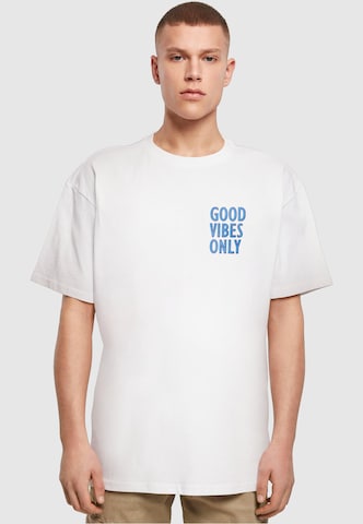 T-Shirt 'Good Vibes Only' Merchcode en blanc : devant