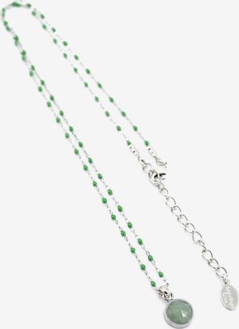 Sergio Engel Kette 'Beach Kette 01 Farbig akzentuierte Stahlkette mit Natursteinanhänger' in Grün: Vorderseite