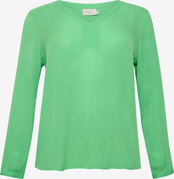 KAFFE CURVE Blouse 'Ami' in Groen: voorkant