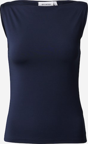 WEEKDAY Top 'Annie' in Blauw: voorkant