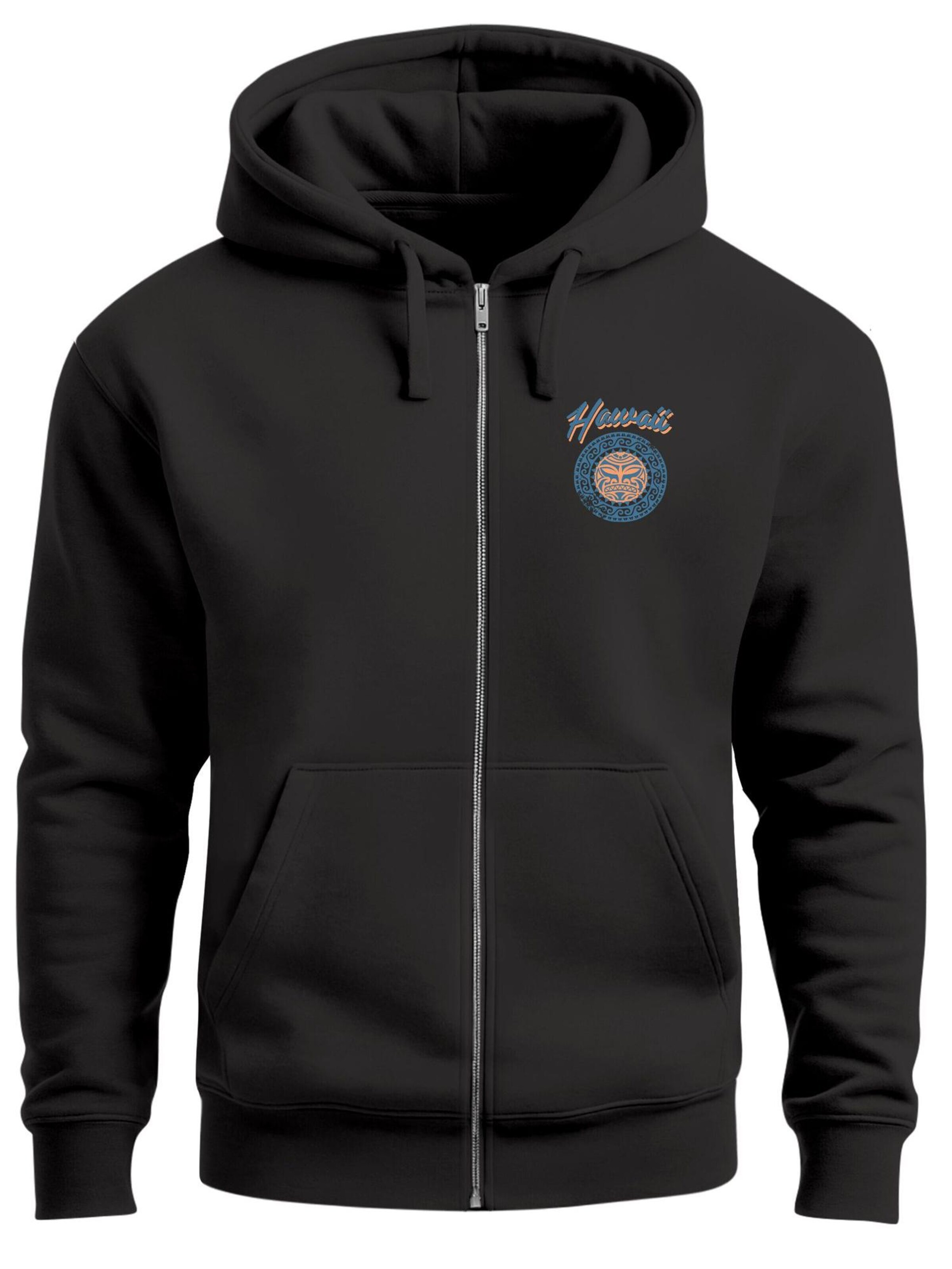 Neverless Zip-Up Hoodie 'Maui' in Black: front