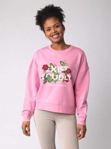 Sweat-shirt 'Exist Loudly ' Watapparel en rose : devant