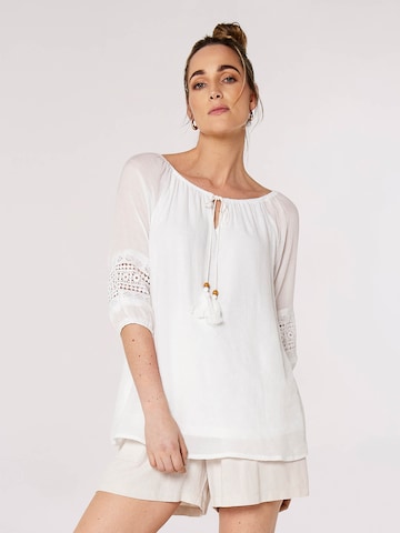 Apricot Shirt in White: front