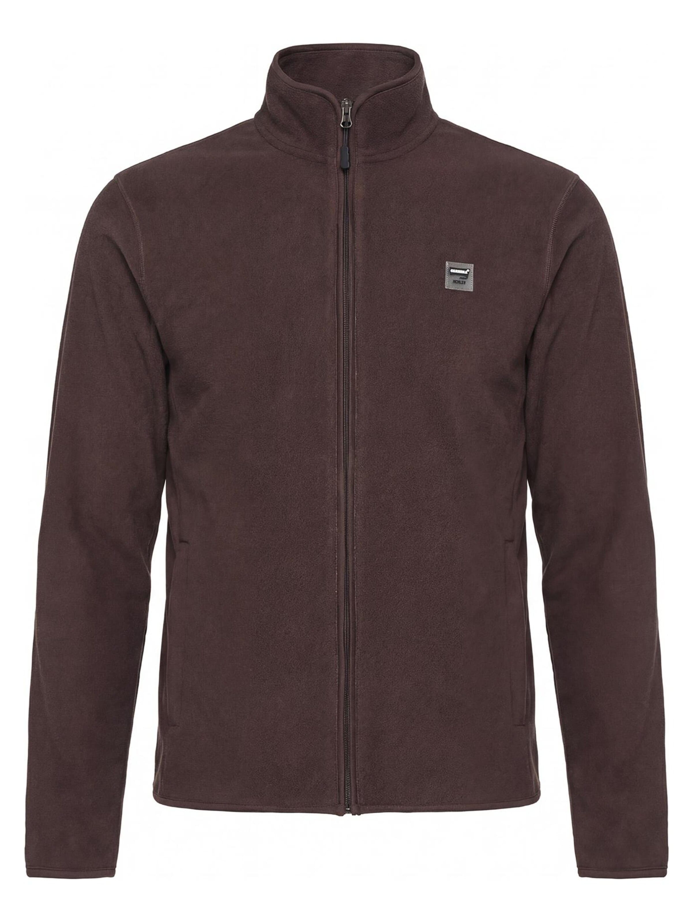 Carrera Jeans Fleece jacket 'Central Zip' in Brown