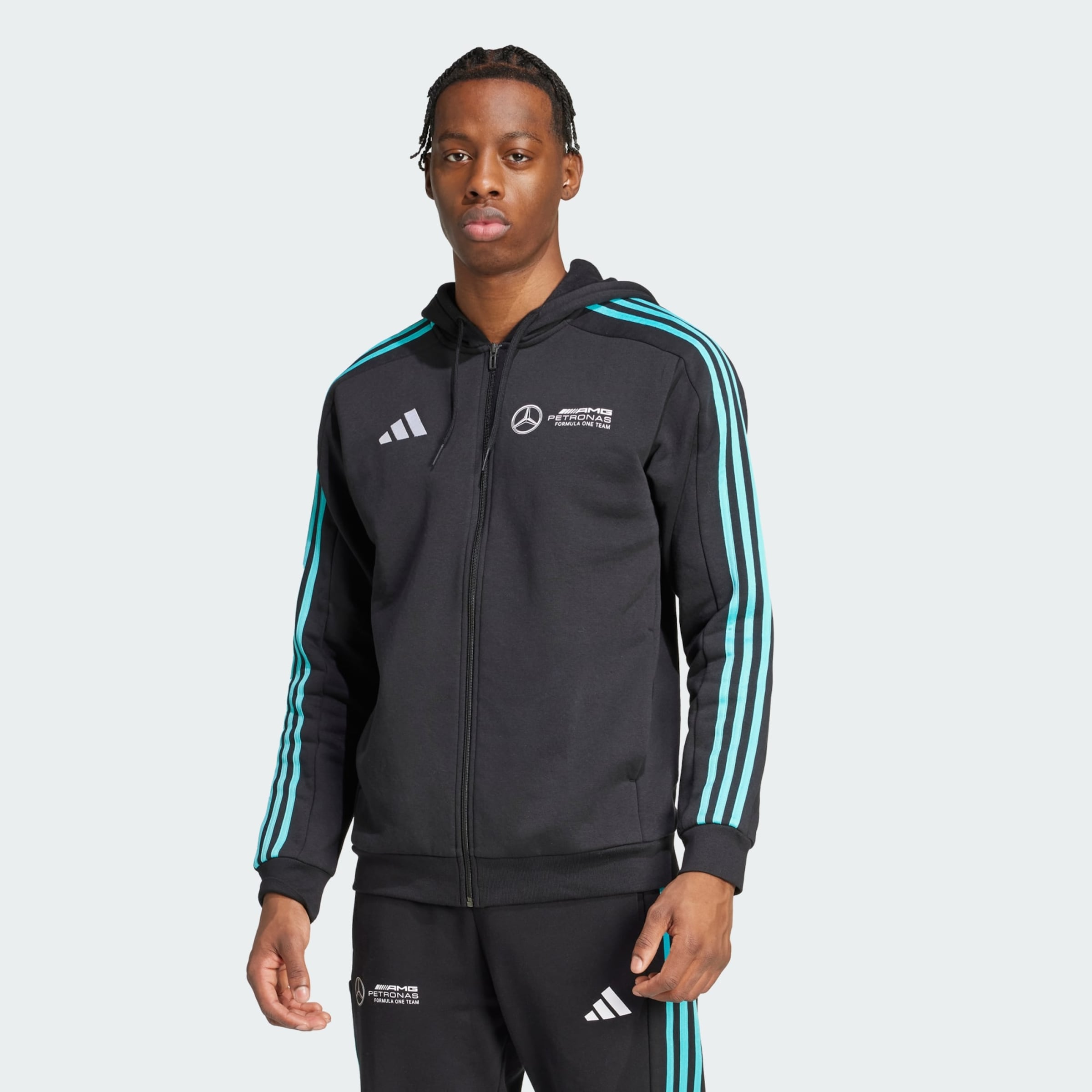 ADIDAS PERFORMANCE Athletic Zip-Up Hoodie 'Mercedes - AMG