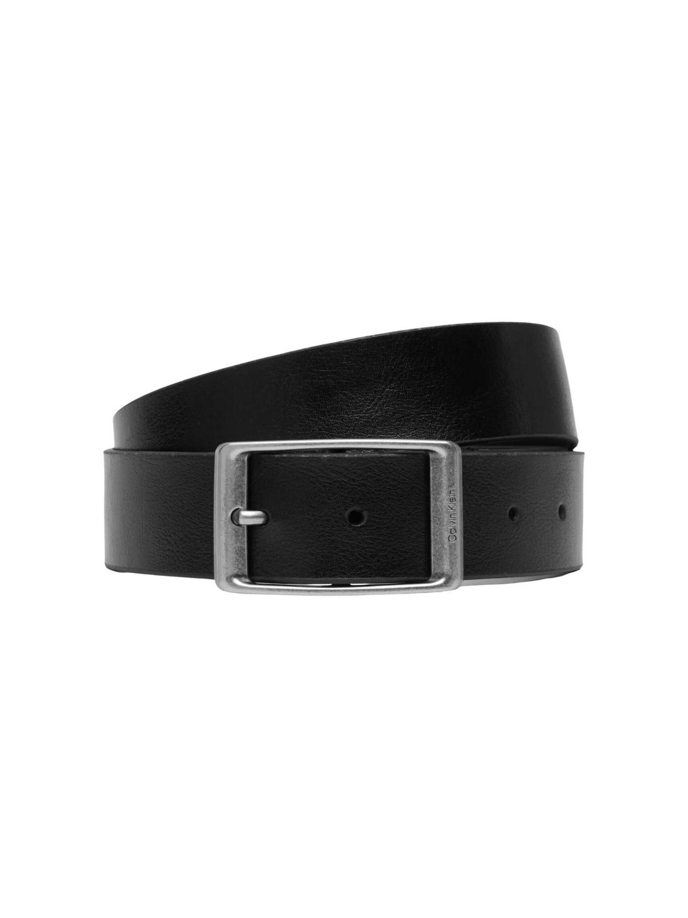 Cintura 'CASUAL ROUND BUCKLE TUMBLED 35MM LV04D7123G' di Calvin Klein in argento: frontale
