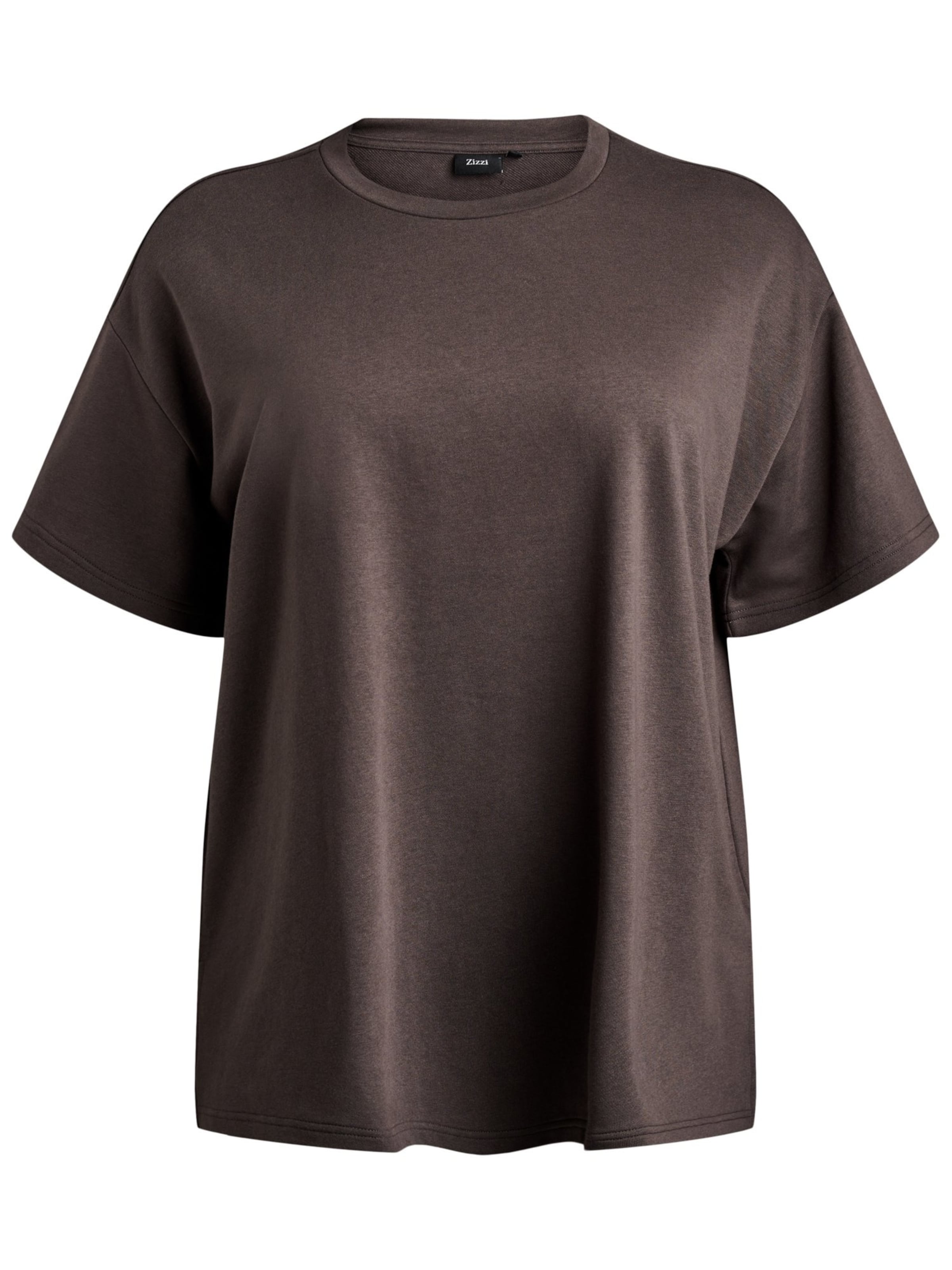 Zizzi Oversized shirt 'Mlavna' in Brown: front