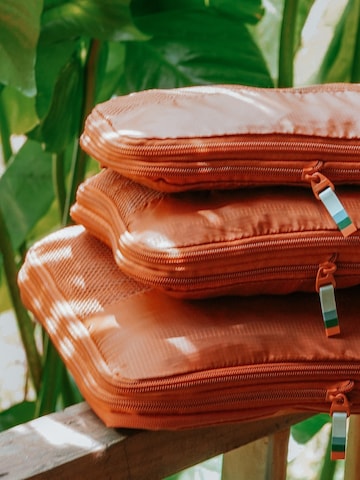 TRAVEL DUDE Reistas 'Packing Cubes Set 4 Teilig mit Kompression, Packwürfel, Packtaschen Set für Rucksack & Koffer' in Oranje