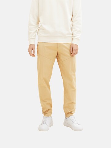 TOM TAILOR DENIM Regular Trousers in Beige: front