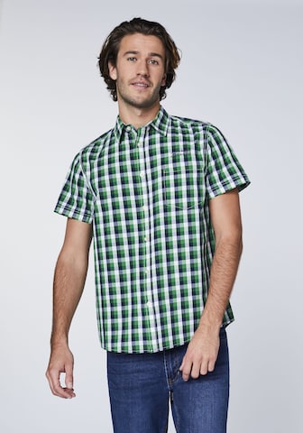 Oklahoma Jeans Regular Fit Hemd in Grün: Vorderseite